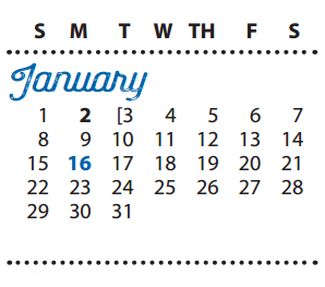 District School Academic Calendar for Abbett Elementary for January 2017