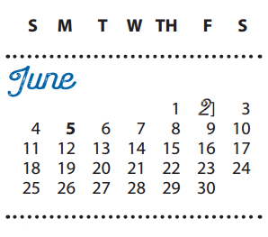 District School Academic Calendar for P I P for June 2017