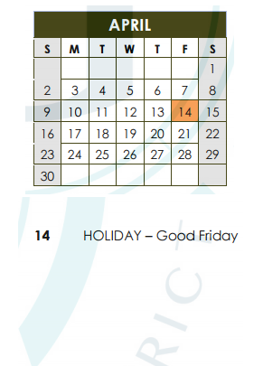 District School Academic Calendar for Frost Elementary School for April 2017