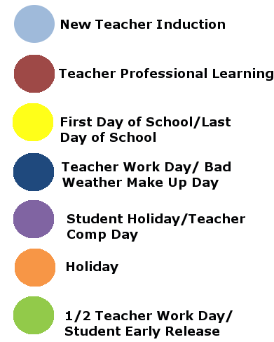 District School Academic Calendar Legend for Mccoy Elementary School