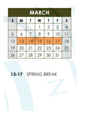 District School Academic Calendar for Williams Elementary School for March 2017