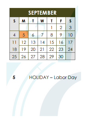 District School Academic Calendar for Mccoy Elementary School for September 2016