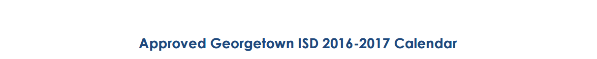 District School Academic Calendar for Georgetown Alter Prog