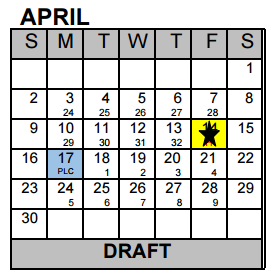 District School Academic Calendar for Excel Academy (murworth) for April 2017