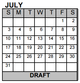 District School Academic Calendar for Excel Academy (murworth) for July 2016