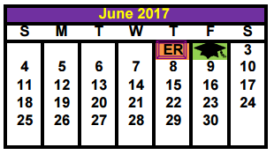 District School Academic Calendar for Behavior Transition Ctr for June 2017