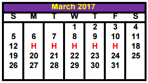 District School Academic Calendar for Nettie Baccus Elementary for March 2017