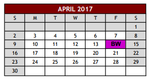 District School Academic Calendar for Cross Timbers Middle for April 2017