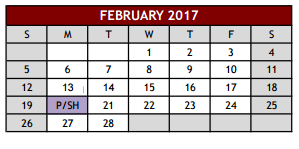 District School Academic Calendar for Bear Creek Elementary for February 2017