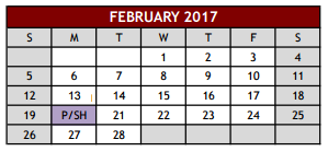 District School Academic Calendar for Taylor Elementary for February 2017