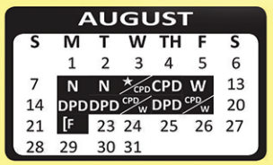 District School Academic Calendar for Bexar Co J J A E P for August 2016