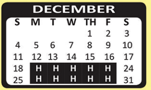 District School Academic Calendar for Kingsborough Middle School for December 2016