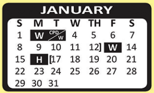 District School Academic Calendar for Columbia Heights Elementary for January 2017