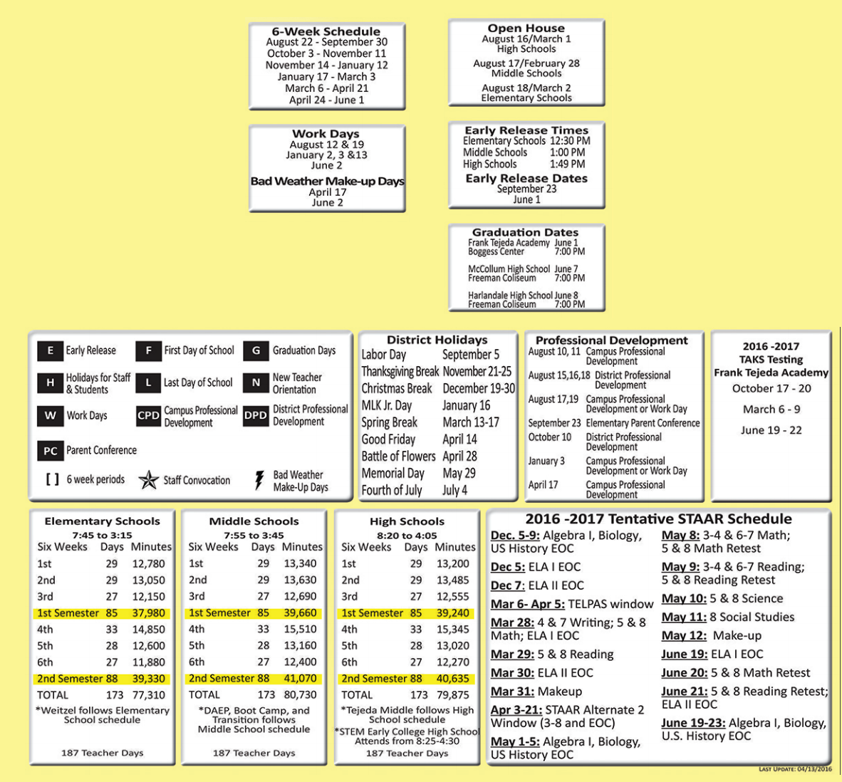 District School Academic Calendar Key for Harlandale Middle School