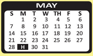 District School Academic Calendar for Frank M Tejeda Academy for May 2017