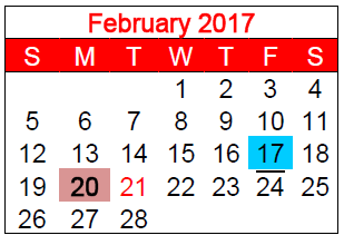 District School Academic Calendar for Harmony Elementary for February 2017