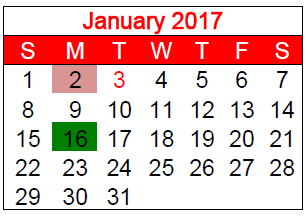 District School Academic Calendar for Harmony High School for January 2017