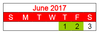 District School Academic Calendar for Harmony Junior High for June 2017