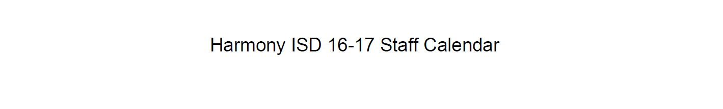 District School Academic Calendar for Harmony Elementary