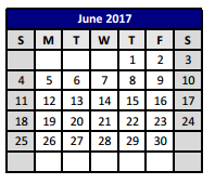 District School Academic Calendar for P A S S Learning Ctr for June 2017
