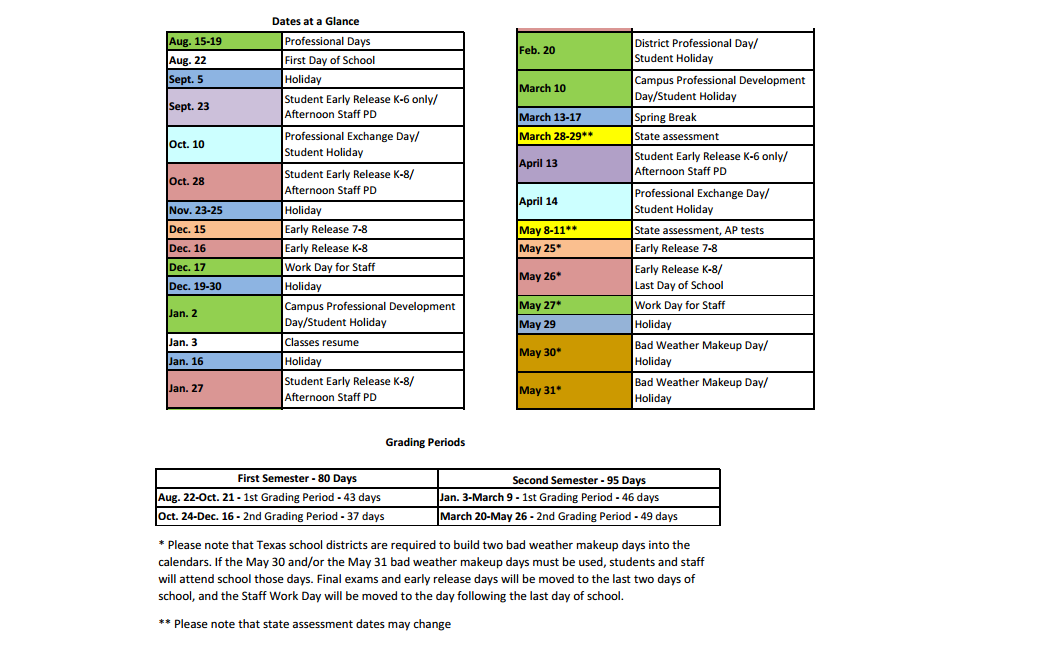 District School Academic Calendar Key for University Park Elementary