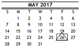 District School Academic Calendar for R D S P D for May 2017