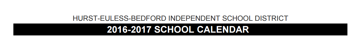 District School Academic Calendar for Transition Program