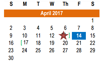 District School Academic Calendar for Cottonwood Creek Elementary for April 2017