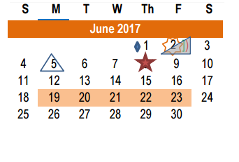 District School Academic Calendar for Hutto Middle School for June 2017