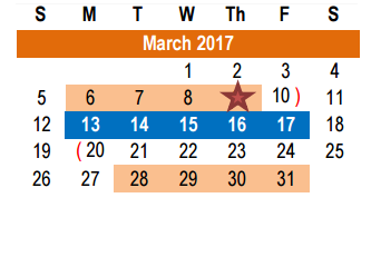 District School Academic Calendar for Hutto Middle School for March 2017