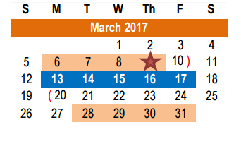 District School Academic Calendar for Williamson County Academy for March 2017