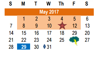 District School Academic Calendar for Williamson County Academy for May 2017