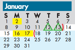 District School Academic Calendar for Johnston Elementary for January 2017
