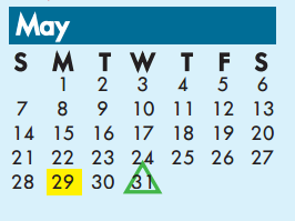 District School Academic Calendar for Union Bower Center For Learning for May 2017