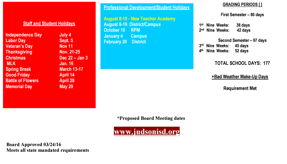 District School Academic Calendar Key for Coronado Village Elementary