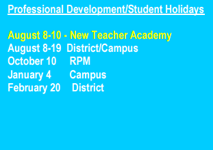 District School Academic Calendar Legend for Judson Learning Acad