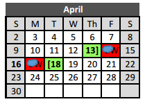 District School Academic Calendar for Keller High School for April 2017