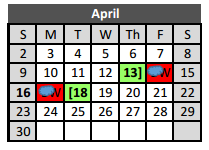 District School Academic Calendar for New Direction Lrn Ctr for April 2017