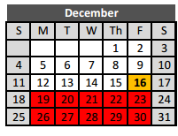 District School Academic Calendar for Parkwood Hill Intermediate for December 2016