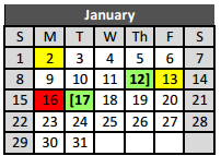 District School Academic Calendar for Bear Creek Intermediate for January 2017