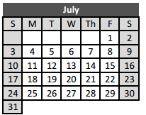 District School Academic Calendar for Heritage Elementary for July 2016