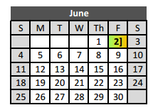 District School Academic Calendar for North Riverside Elementary for June 2017