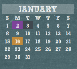 District School Academic Calendar for Hildebrandt Intermediate for January 2017