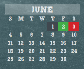 District School Academic Calendar for Krimmel Intermediate for June 2017