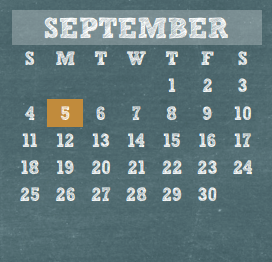 District School Academic Calendar for Haude Elementary for September 2016