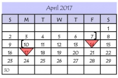 District School Academic Calendar for E B Reyna Elementary for April 2017