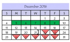 District School Academic Calendar for E B Reyna Elementary for December 2016