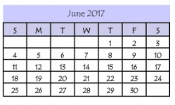 District School Academic Calendar for Benavides Elementary for June 2017