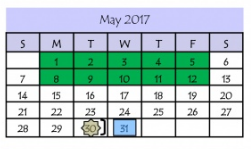 District School Academic Calendar for Diaz-Villarreal Elementary School for May 2017