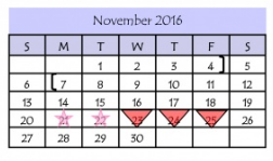 District School Academic Calendar for Benavides Elementary for November 2016